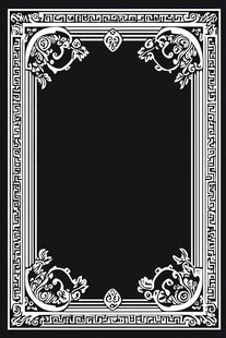 复古黑白花纹边框图案