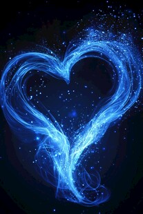 蓝色梦幻心形光效图案