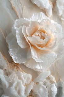 玉石雕琢的精美花朵