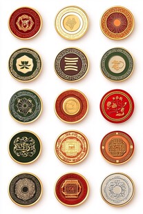 中式传统精美徽章图案集