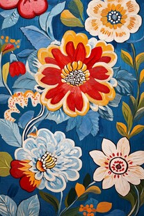 绚丽花卉图案 色彩斑斓