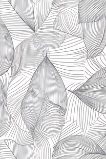 黑白线条叶形抽象图案