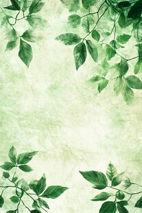 清新绿叶背景图