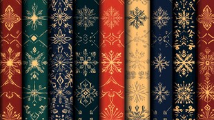 圣诞风雪花图案纹理集合