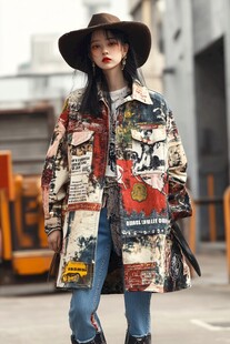 个性复古风时尚穿搭街拍