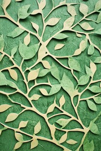 绿叶树枝纹理艺术图案