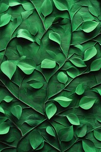 绿叶交织的立体自然纹理