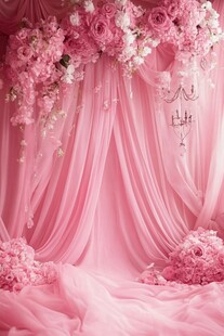 浪漫粉色花卉婚礼背景