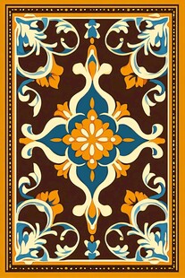 复古花纹图案地毯设计