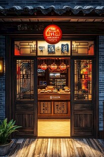 中式糕点店复古风店面