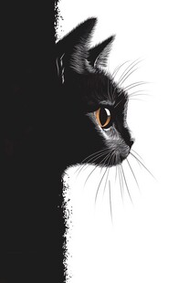 黑猫探身 神秘眼神