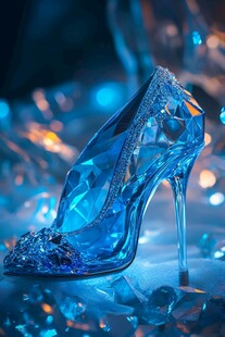 梦幻蓝色水晶高跟鞋