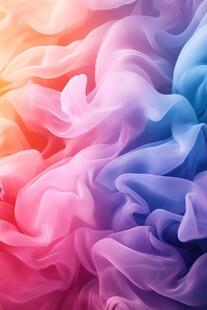 梦幻渐变彩色飘逸布料