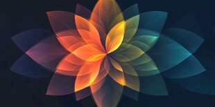 绚丽多彩抽象花朵图案