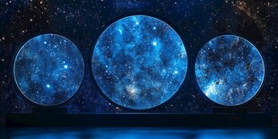 梦幻星空三圆窗景