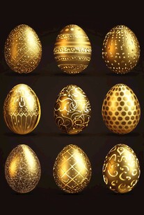 金色彩绘复活节彩蛋集锦