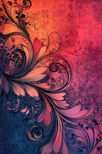 绚丽花卉纹理装饰背景图