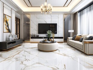 现代轻奢风客厅室内设计