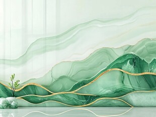 青绿山水风抽象玉石背景图