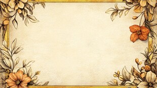 复古花卉边框背景图