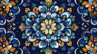 复古绚丽花卉图案设计