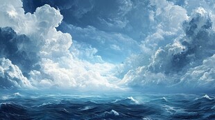 云海与蓝海的梦幻景象