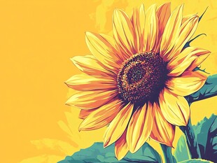 向日葵插画 明艳绽放之美