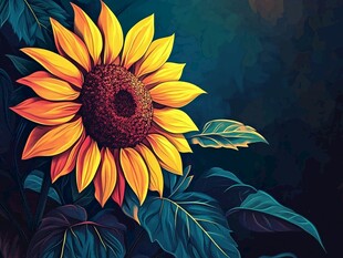 绚丽向日葵绽放梦幻背景