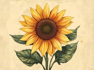 手绘向日葵插画