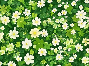 春日繁花绿意盎然背景图