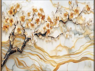 玉雕梅花大理石纹理背景图