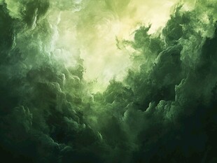 梦幻绿云间的神秘光影