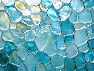 蓝绿色玻璃马赛克纹理