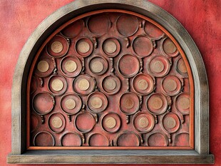 拱形墙面的复古盘饰艺术