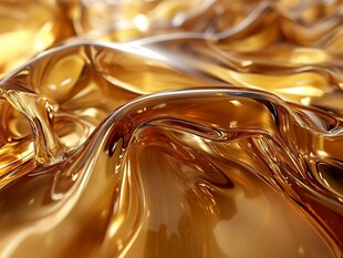 金色流动质感液体纹理