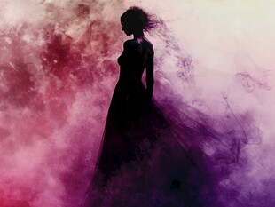 梦幻中的长裙女子剪影