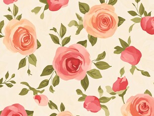 玫瑰花卉无缝图案背景
