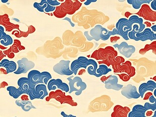 中式传统祥云图案背景