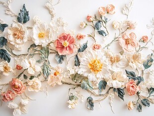 立体纸艺花卉装饰作品