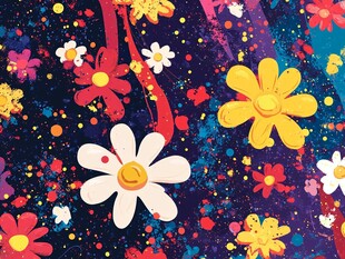 缤纷花朵的梦幻色彩世界