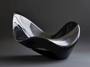 现代流线型黑色艺术座椅