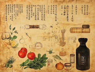 传统中药与实验器具图示