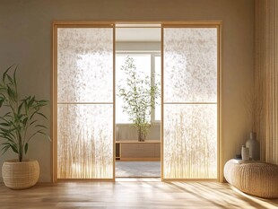 日式风格房间的通透隔断