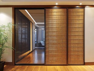 日式竹编移门室内装饰
