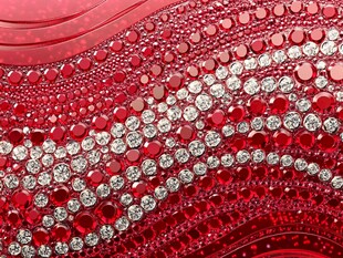 红色璀璨水钻装饰纹理