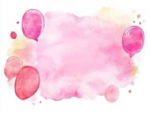 粉色水彩气球背景图