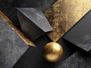黑金几何抽象艺术构图