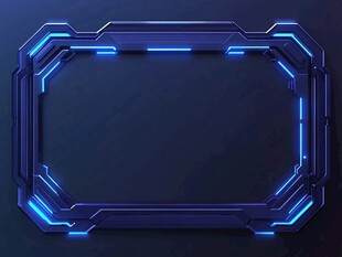 科技感蓝色发光边框图案