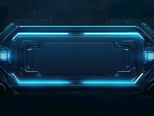 科技感蓝色未来感边框背景