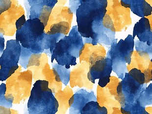 蓝黄水彩晕染抽象图案